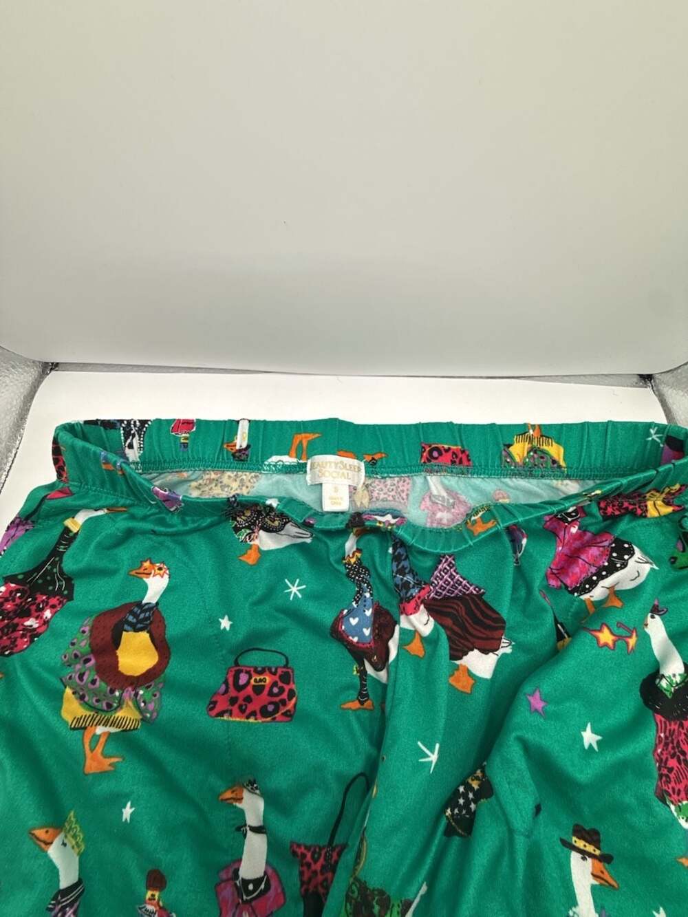 Beauty Sleep Social Goose Print Pajama Set Size S - Picture 4 of 7